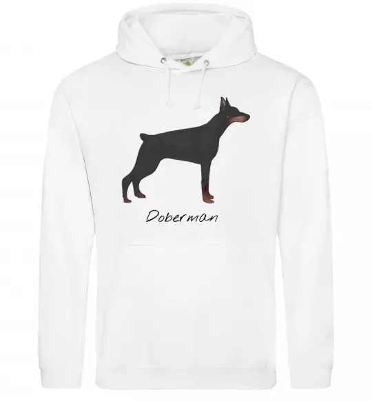 Женская толстовка (худи) Doberman drawing Белый фото