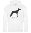 Женская толстовка (худи) Doberman drawing Белый фото