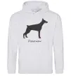 Женская толстовка (худи) Doberman drawing Серый меланж фото