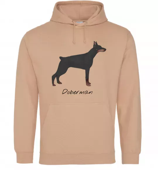 Женская толстовка (худи) Doberman drawing Песочный фото