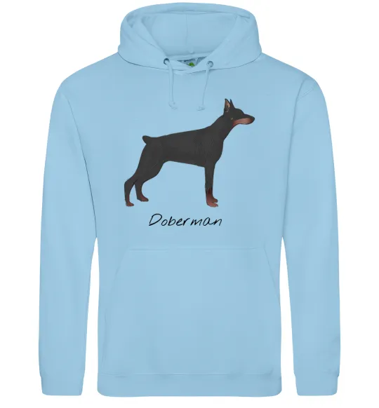 Жіноча толстовка (худі) Doberman drawing Блакитний фото