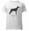 Мужская премиум футболка Doberman drawing Белый фото