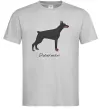 Мужская футболка Doberman drawing Серый фото