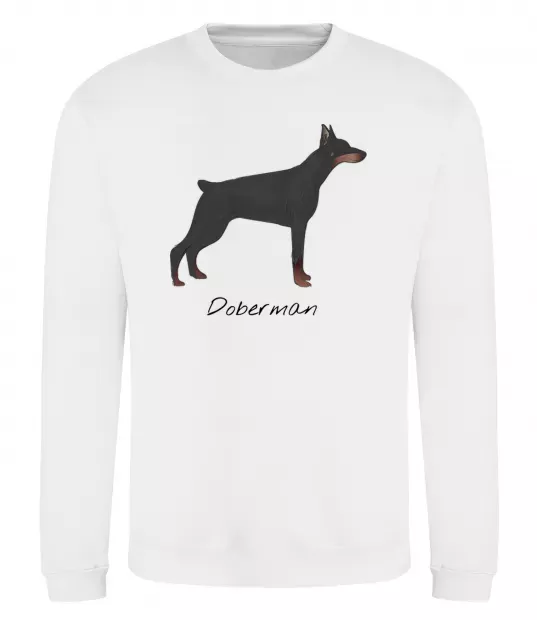 Світшот Doberman drawing Білий фото