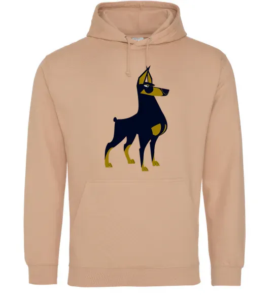 Мужская толстовка (худи) Doberman standing Песочный фото