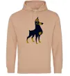 Мужская толстовка (худи) Doberman standing Песочный фото