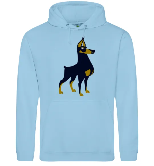 Жіноча толстовка (худі) Doberman standing Блакитний фото