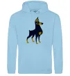 Жіноча толстовка (худі) Doberman standing Блакитний фото