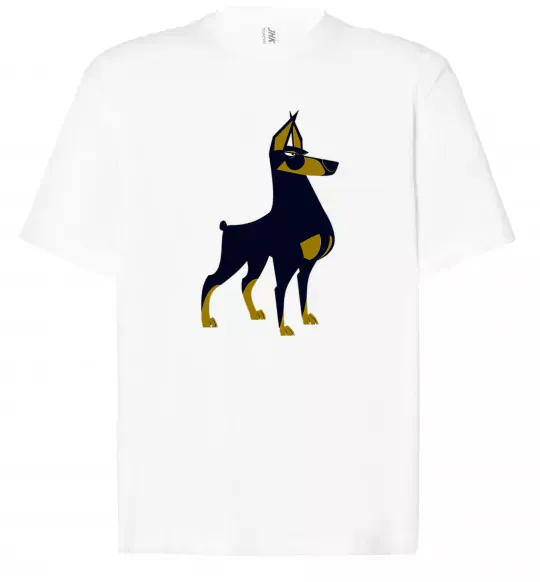 Футболка Оверсайз Doberman standing Белый фото