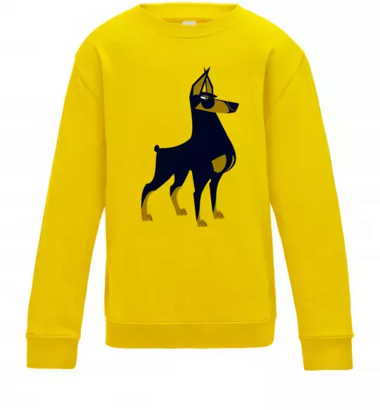 Дитячий світшот Doberman standing Сонячно жовтий фото