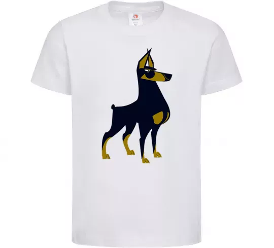Дитяча футболка Doberman standing Білий фото