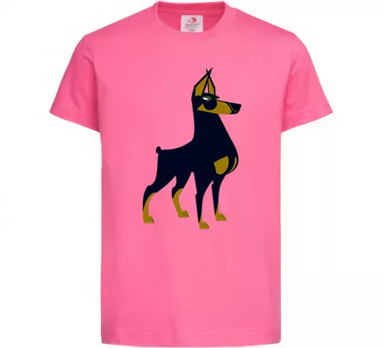 Дитяча футболка Doberman standing Яскраво-рожевий фото