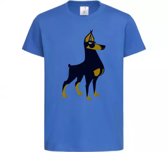 Дитяча футболка Doberman standing Яскраво-синій фото