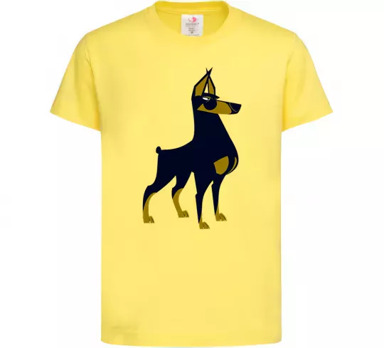 Дитяча футболка Doberman standing Лимонний фото