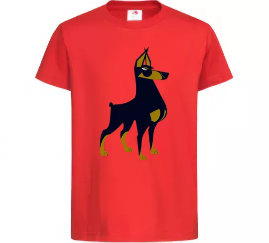 Дитяча футболка Doberman standing Червоний фото