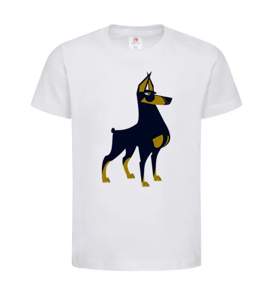 Детская футболка Doberman standing Белый фото