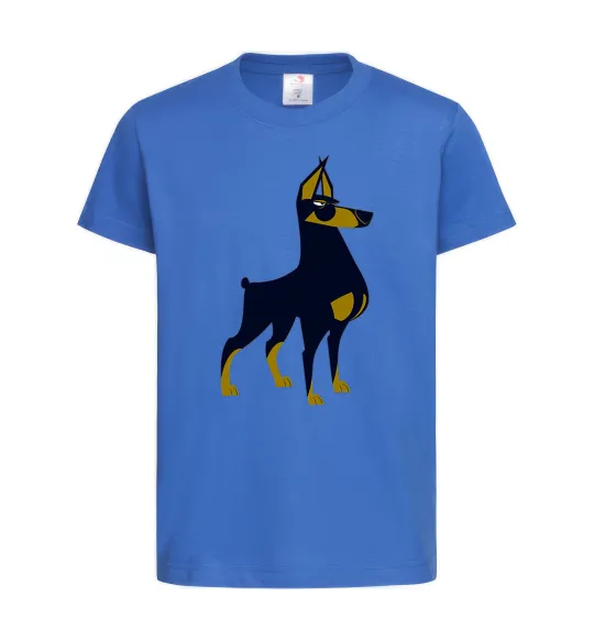 Детская футболка Doberman standing Ярко-синий фото