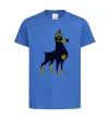 Детская футболка Doberman standing Ярко-синий фото
