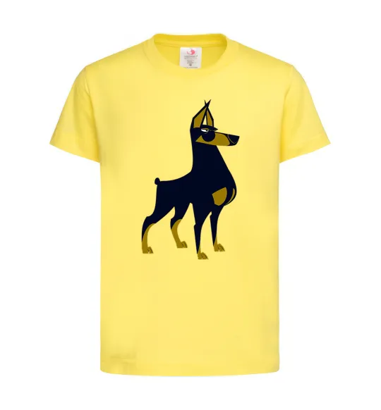 Детская футболка Doberman standing Лимонный фото