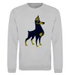 Свитшот Doberman standing Серый меланж фото