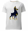 Мужская премиум футболка Doberman standing Белый фото