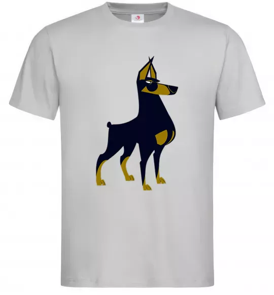 Чоловіча футболка Doberman standing Сірий фото