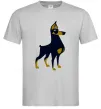 Чоловіча футболка Doberman standing Сірий Чоловіча футболка Doberman standing Сірий фото