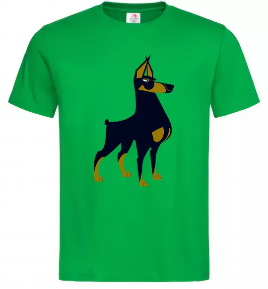 Чоловіча футболка Doberman standing Зелений фото