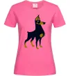 Жіноча футболка Doberman standing Яскраво-рожевий Жіноча футболка Doberman standing Яскраво-рожевий фото