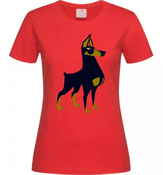 Жіноча футболка Doberman standing Червоний фото