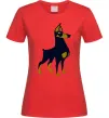 Жіноча футболка Doberman standing Червоний Жіноча футболка Doberman standing Червоний фото