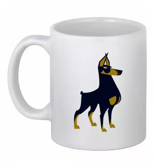 Чашка керамическая Doberman standing Белый фото