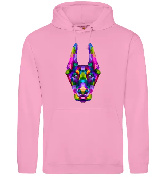 Мужская толстовка (худи) Colored doberman Розовый фото