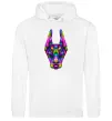 Мужская толстовка (худи) Colored doberman Белый фото