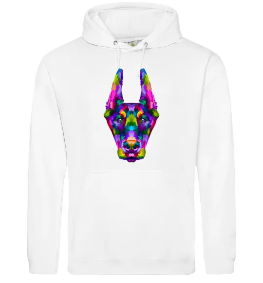 Жіноча толстовка (худі) Colored doberman Білий фото