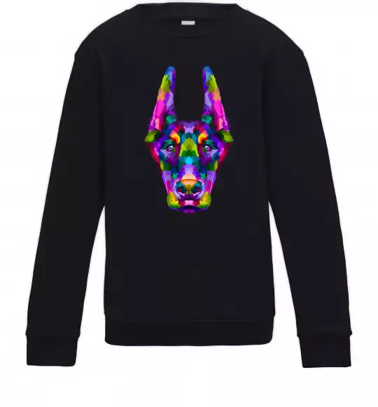 Дитячий світшот Colored doberman Чорний фото