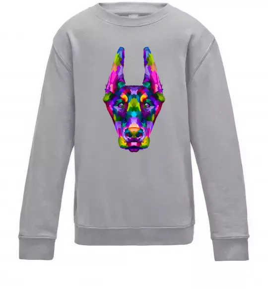 Дитячий світшот Colored doberman Сірий меланж фото