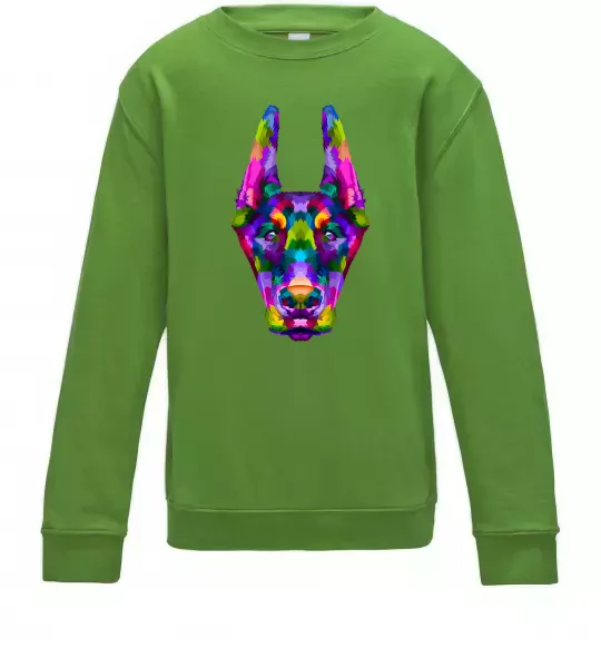 Дитячий світшот Colored doberman Лаймовий фото