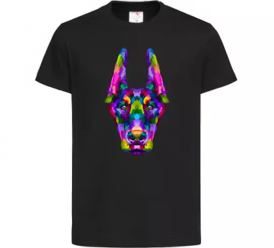 Дитяча футболка Colored doberman Чорний фото
