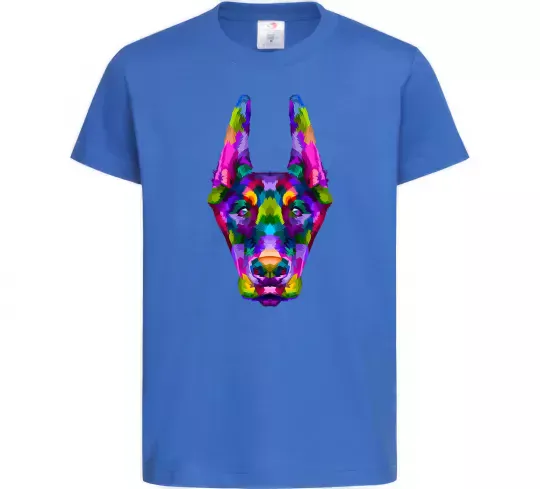 Дитяча футболка Colored doberman Яскраво-синій фото