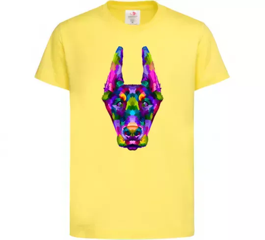 Дитяча футболка Colored doberman Лимонний фото