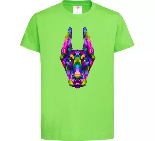 Дитяча футболка Colored doberman Лаймовий фото