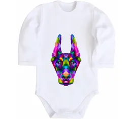 Дитячий бодік Doberman standing Білий фото