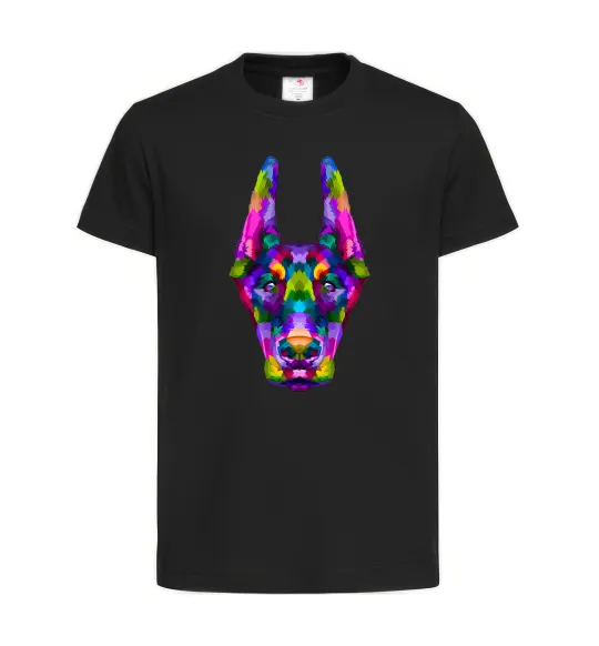 Дитяча футболка Colored doberman Чорний фото