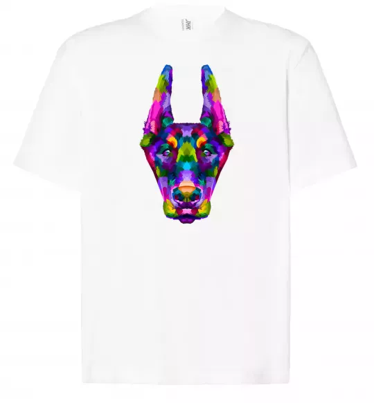 Футболка Оверсайз Colored doberman Белый фото