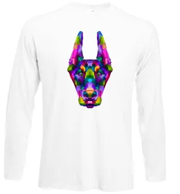 Лонгслив Watercolor doberman Белый фото