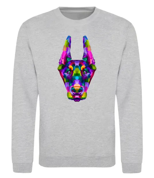 Світшот Colored doberman Сірий меланж фото