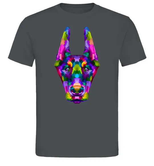 Мужская футболка Colored doberman Графит фото