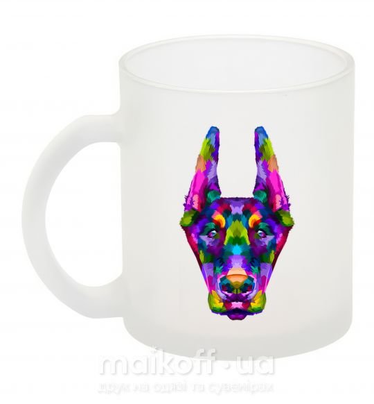 Чашка скляна Colored doberman Фроузен фото