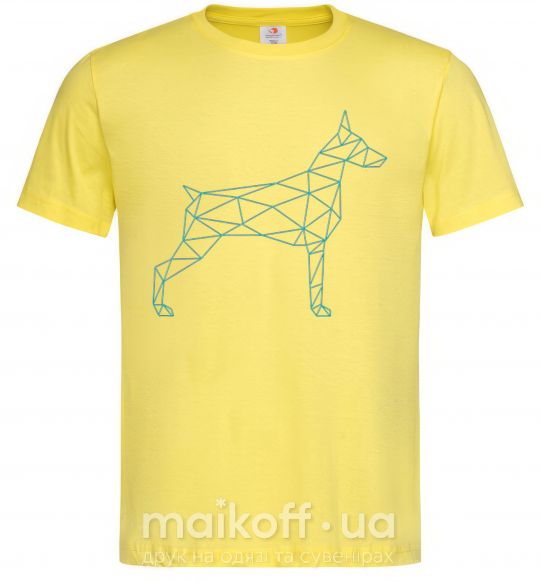 Мужская футболка Бирюзовый доберман Лимонный фото